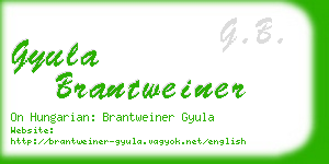 gyula brantweiner business card